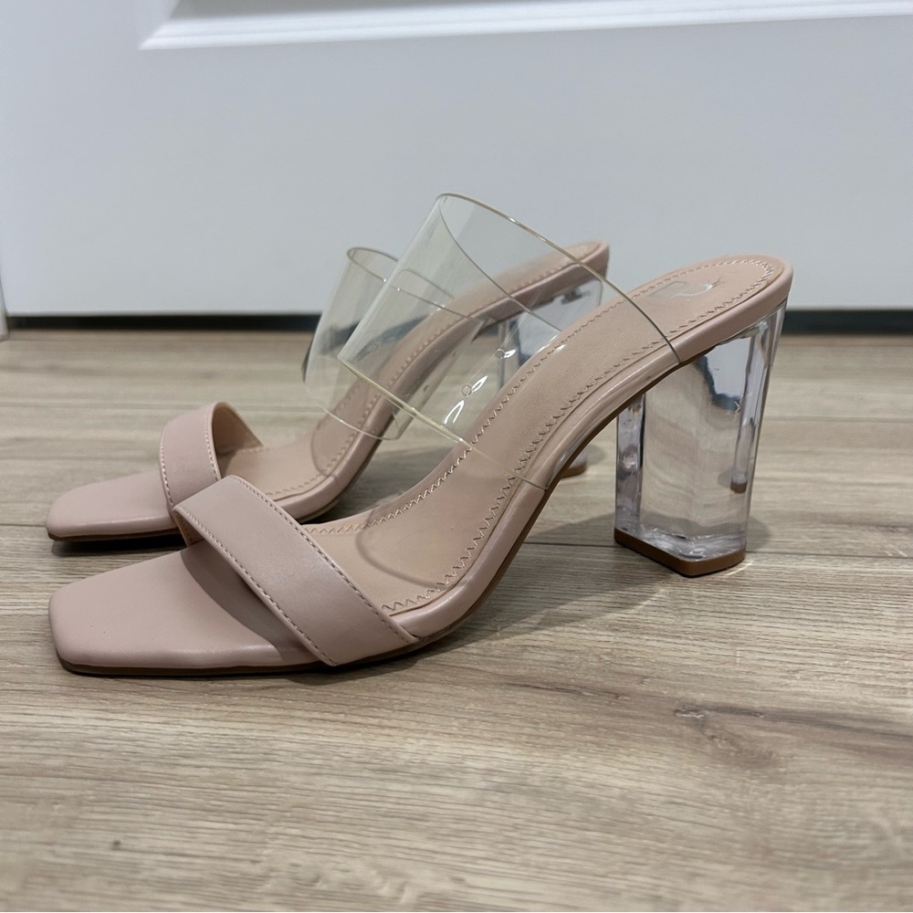 BP Tan Square Toe Heels